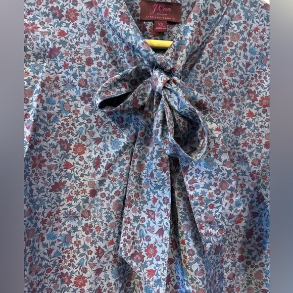 J. CREW Liberty Tie-Neck Blouse in Columbo Chambray - Picture 3 of 10